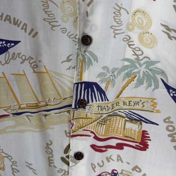 Reyn Spooner Vintage Rum Runner Button Up Hawaiian Shirt Size L Short Sleeve - Picture 3 of 7